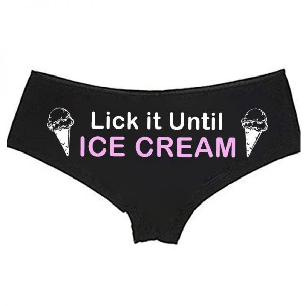 הדפסה על חוטיני לאשה “LICK IT”