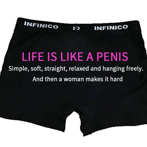 בוקסר עם הדפסה “Life is like a Penis”
