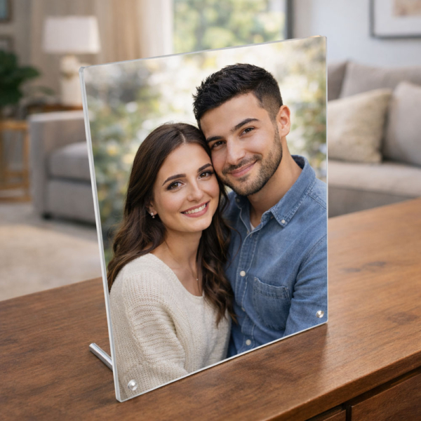 מעמד זכוכית קטן 10×15 עם הדפסה