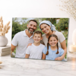 תמונת זכוכית איכותית 23×18 ס"מ עם מעמד יהלום