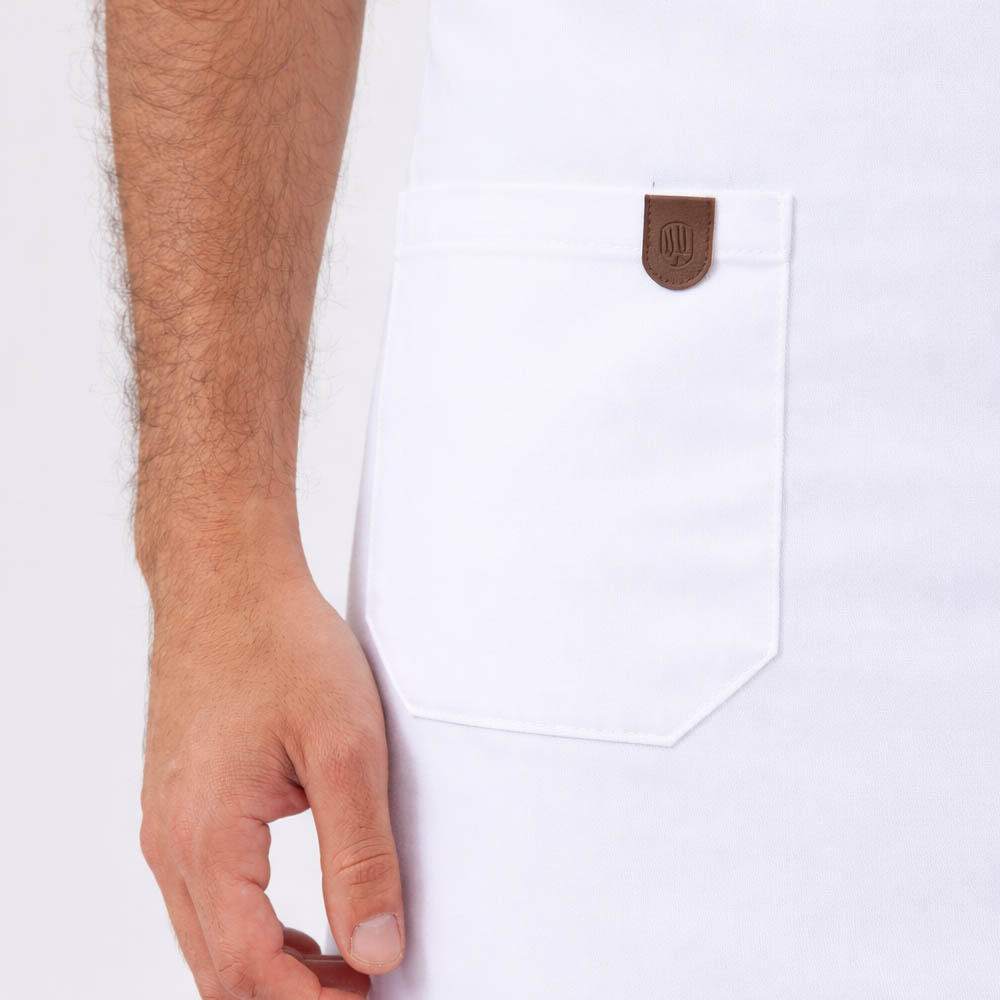 סינר לבן וורקר עם הדפסה