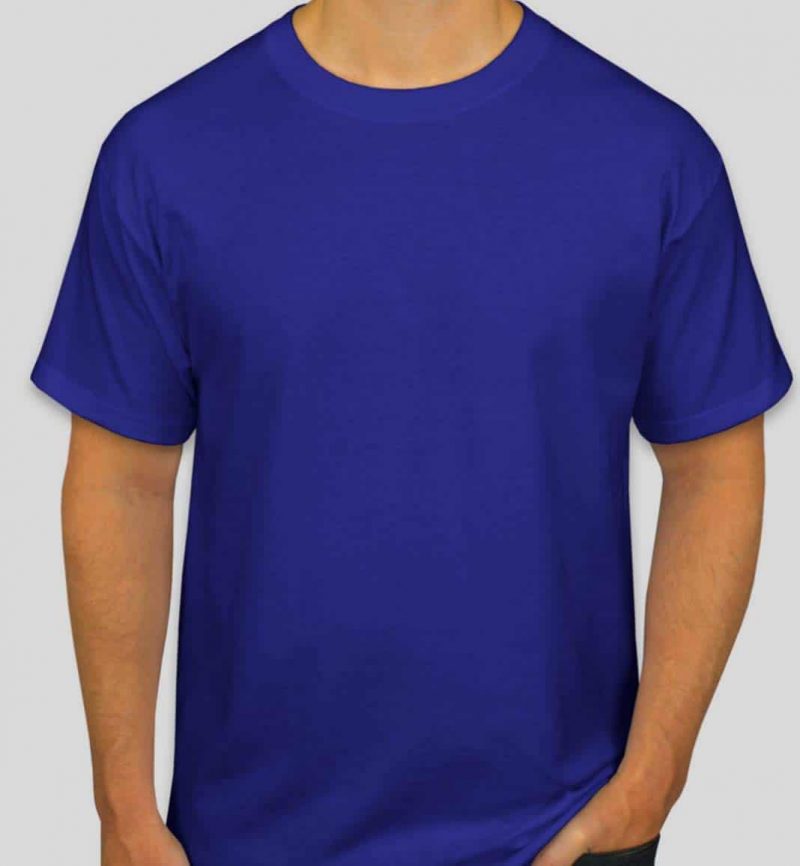 חולצת כותנה כחול רויאל עם הדפסה