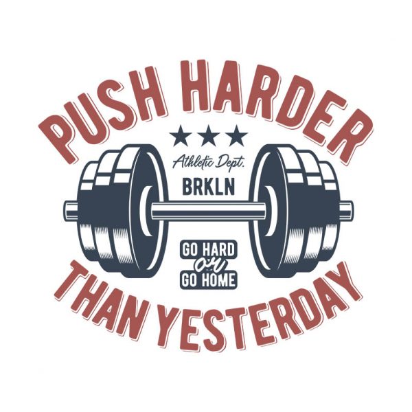 חולצה מודפסת לגבר "PushHarder"