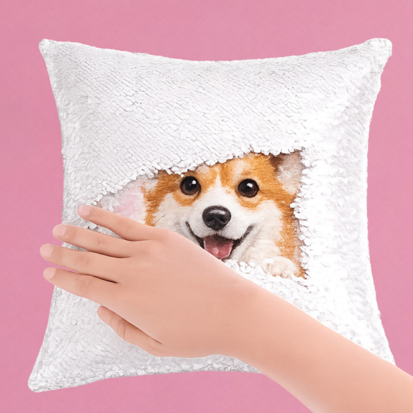 הדפסה על כרית הקסם (כרית פייטים)