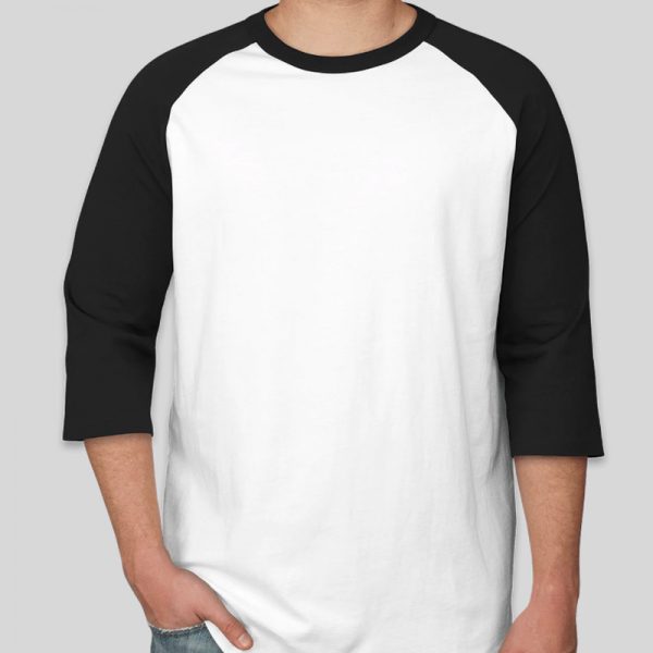 חולצה אמריקאית שרוול 3/4 לבן ושחור  [ מותג Tagos ]