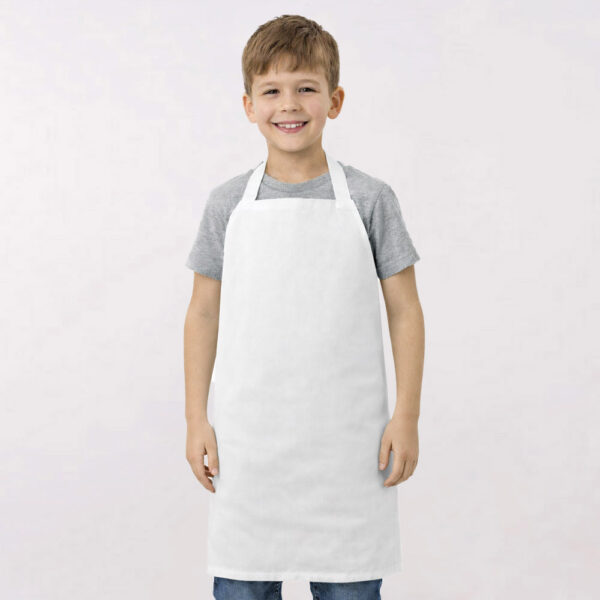 סינר ילדים לבן עם הדפסה בהתאמה אישית