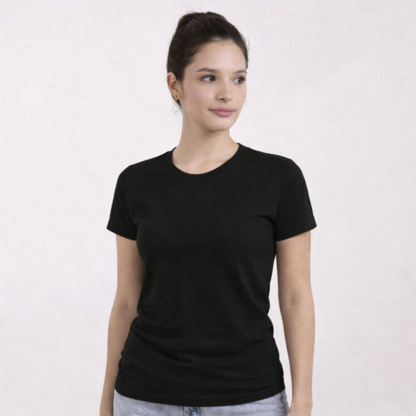 חולצת כותנה בגזרת נשים עגול איכותית T-Wear [הדפסה על צד אחד]