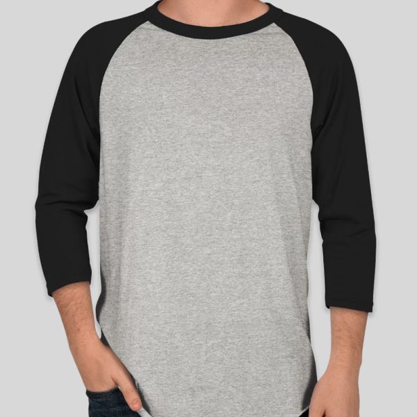 חולצה אמריקאית אפור מלאנג-שחור T-Wear [הדפסה על צד אחד]