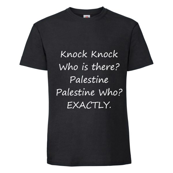 חולצת כותנה איכותית לתמיכה בישראל דגם “Knock Knock”