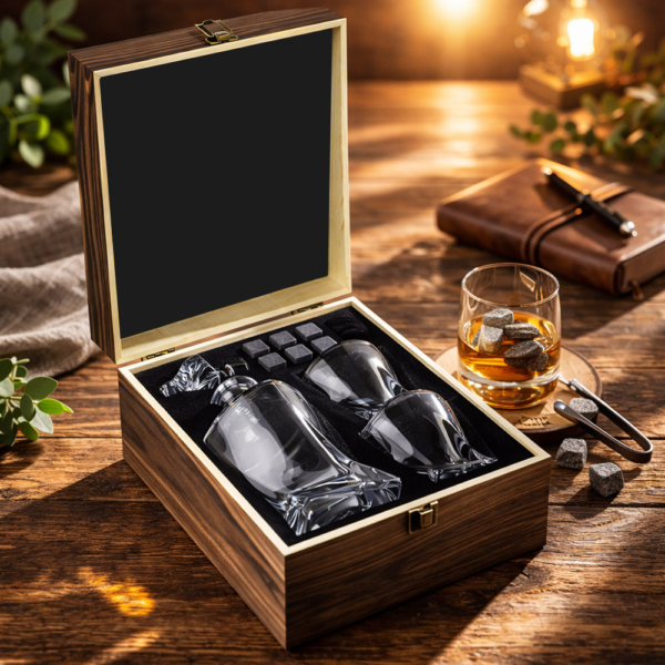 מארז ויסקי יוקרתי עם חריטה בלייזר