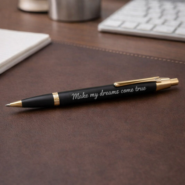 עט כדורי יוקרתי Nikko Anodize – שחור עם קליפס זהב | מותג [X-pen]