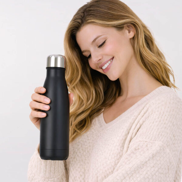 בקבוק תרמי שחור מבודד חום / קור 500 מ״ל