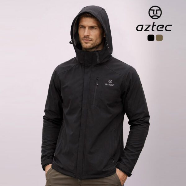 מעיל סופטשל טקטי Puffin X II דגם אלגנט שחור / צבאי ירוק מותג Aztec [הדפסה על שני צדדים]