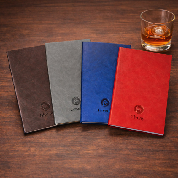 מחברת כריכת PU דמוי עור יוקרתית 96 דף עם חריטה בלייזר [מותג Givony]