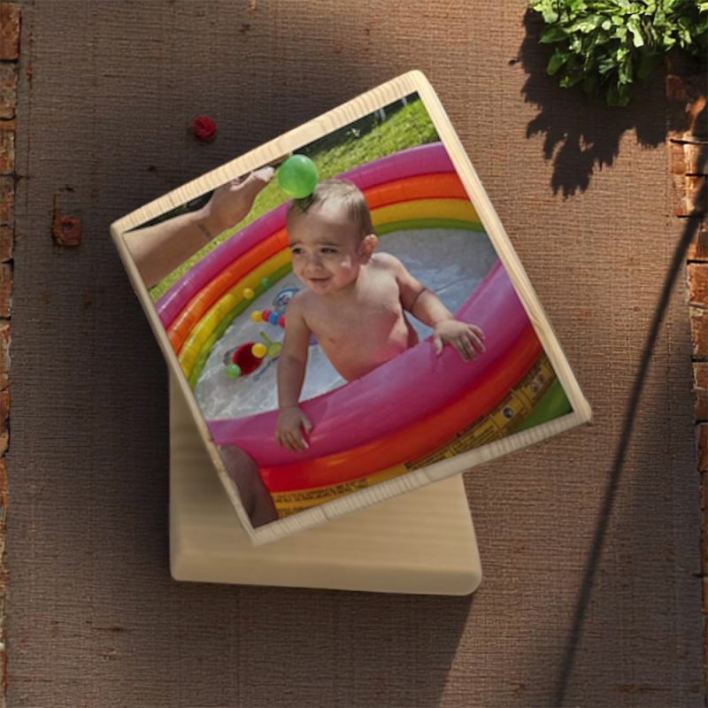 ⁦Photo Memory Cube - מעמד קוביית עץ עם הדפסת תמונות וחריטת טקסט⁩ – תמונה ⁦4⁩