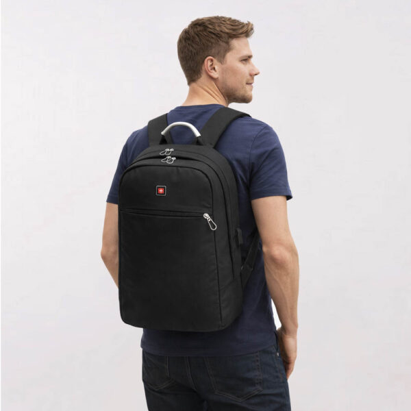 תיק גב למחשב נייד דגם Lyon עם יציאת USB מותג [Swiss]