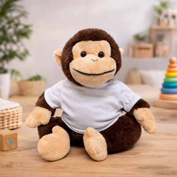 בובת קוף עם חולצה להדפסה אישית